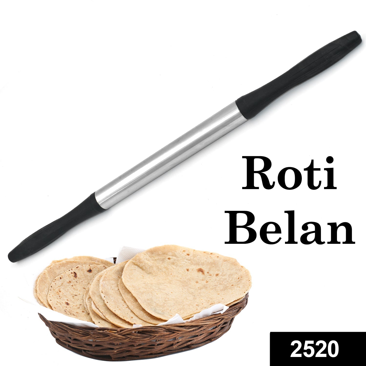 Kitchen rolling pin, black plastic material Kitchen rolling pin, black plastic material